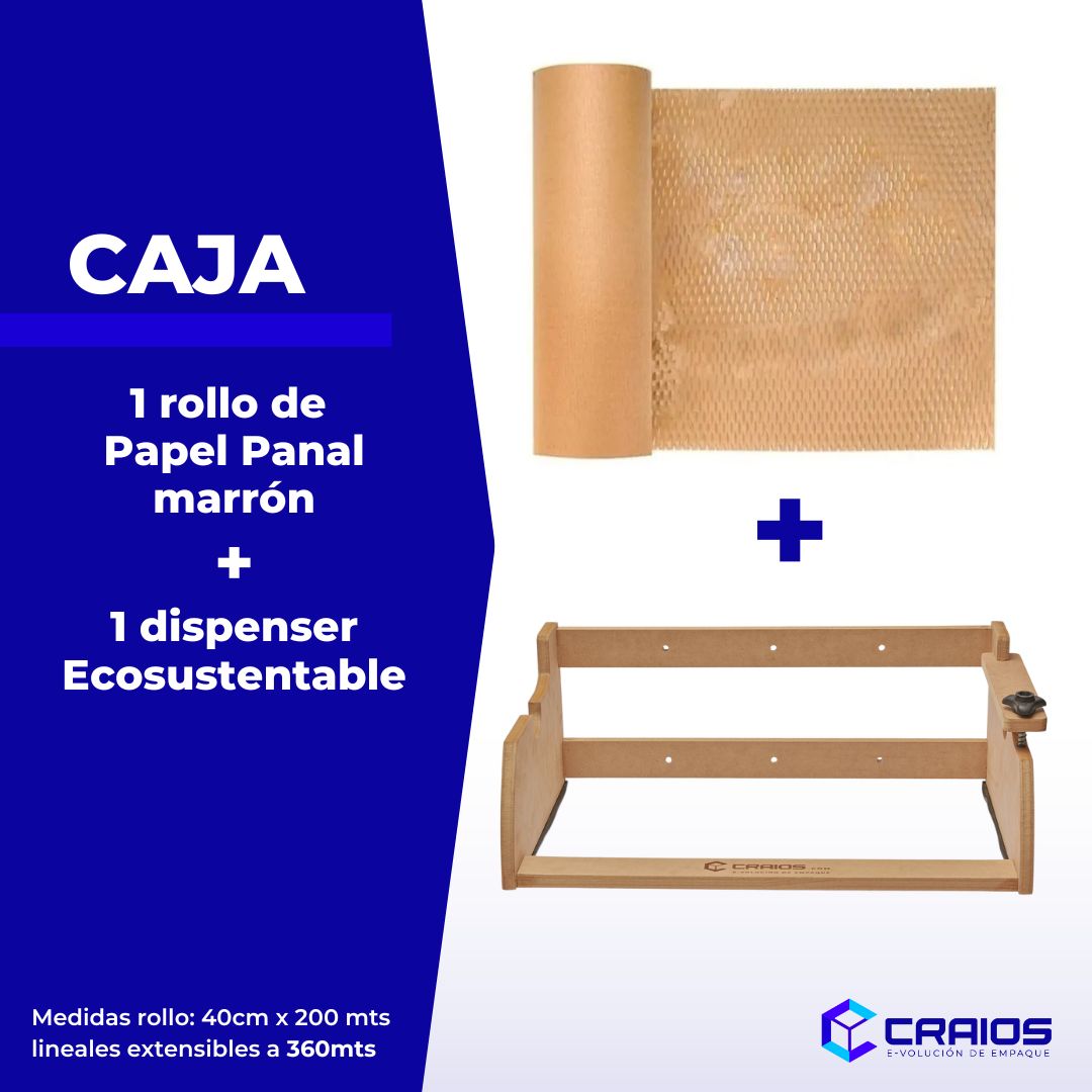 Papel Panal (1 rollo + dispenser)