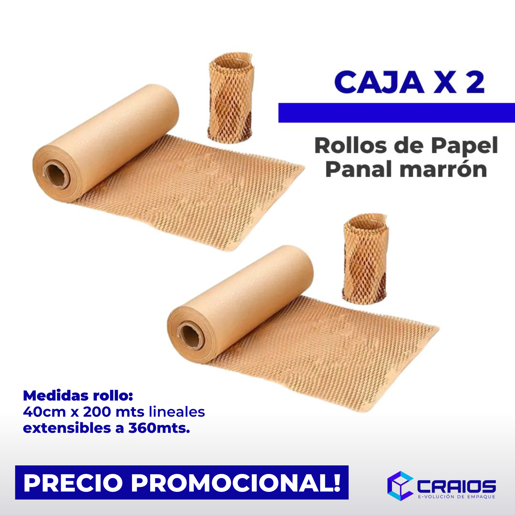 Papel Panal (2 rollos)